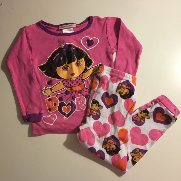 NWT Nickelodeon Girls Dora The Explorer 2-Piece Outfit Clothing Set 18 Mo 2T 3T